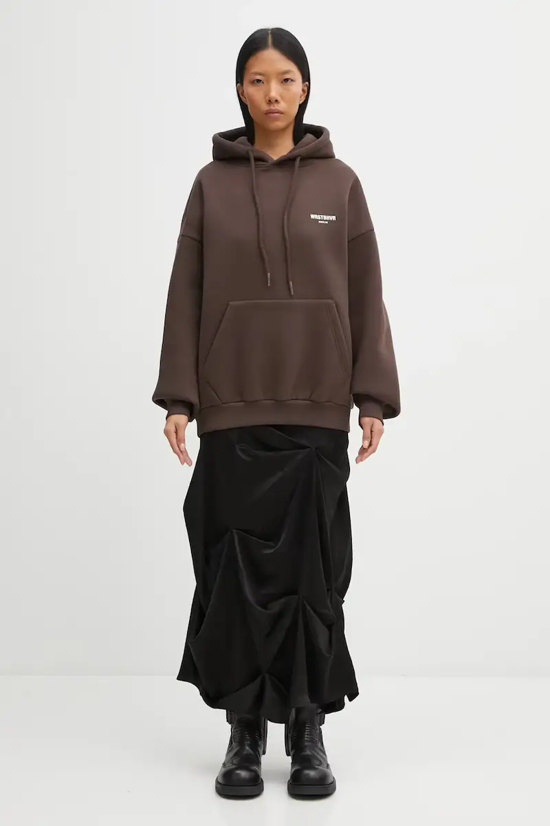 felpa Studio donna colore marrone con cappuccio U2025TT.3064 miniatura 5