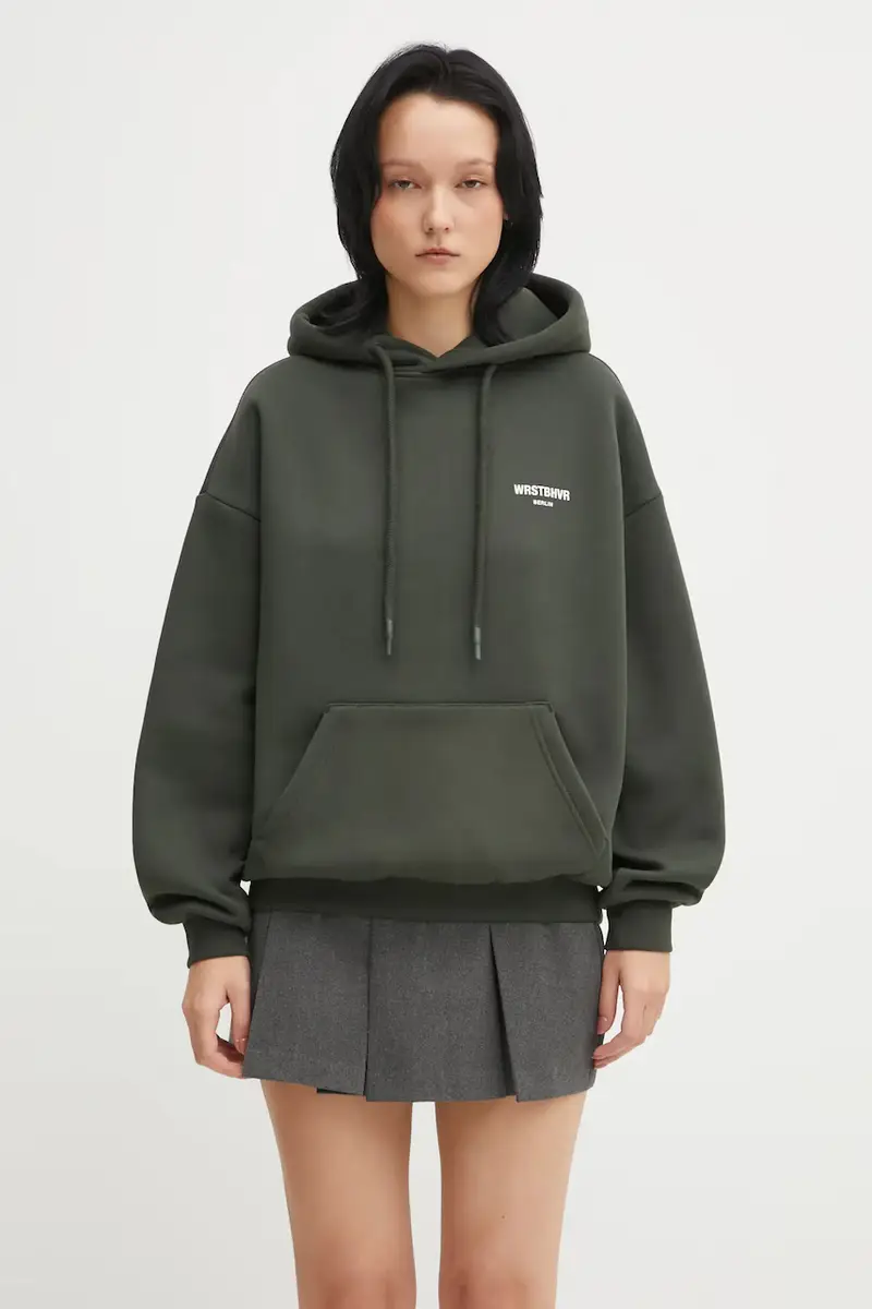 felpa Studio donna colore verde con cappuccio U2025TT.3064 miniatura 3