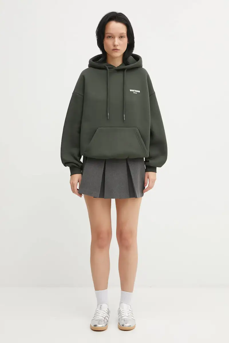 felpa Studio donna colore verde con cappuccio U2025TT.3064 miniatura 5