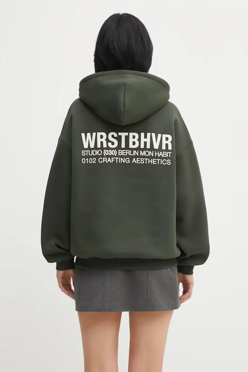 felpa Studio donna colore verde con cappuccio U2025TT.3064