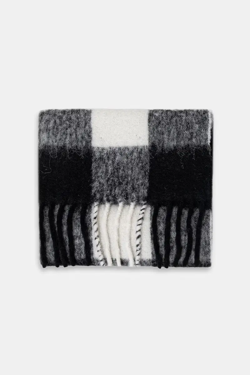 sciarpa con aggiunta di lana Rania donna colore nero U9725AL.3042 miniatura 2