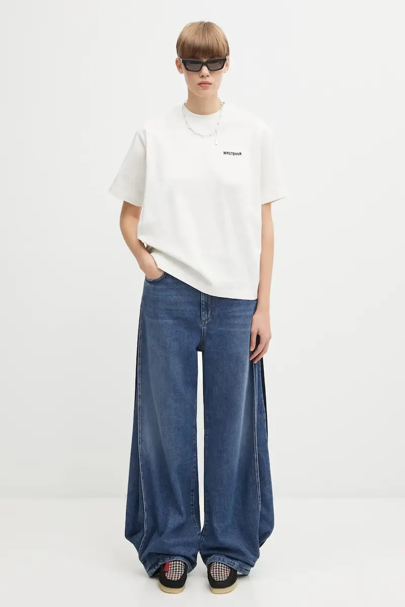 WRSTBHVR T-shirt Donna Beige 3039466 miniatura 5