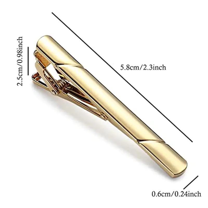 WSNDM 2PCS Fermacravatta Da Uomo, Spille Da Cravatta Sottili In Rame, Fermacravatta Slim, da Lavoro Senior Classici, Anniversario di Matrimonio Affari ?Vita Quotidiana miniatura 2