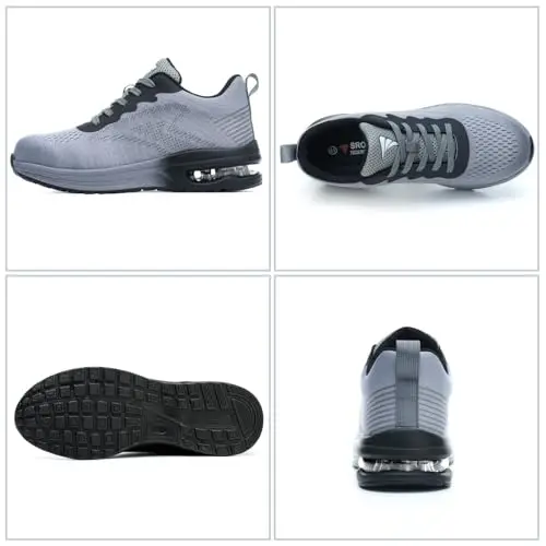 WUAYAMI Scarpe Antinfortunistiche Uomo Donna Leggere Scarpe da Lavoro con Punta in Acciaio Leggere Traspiranti Scarpe miniatura 2