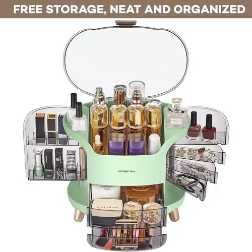 Wuciray Organizer/Porta Trucchi Contenitore Make Up Organizzatore Organizer Skincare con Cassetti Grande Capacità Porta miniatura 2