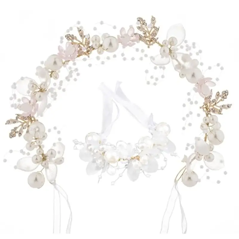 WUSJCOF Accessori Capelli Bambina Corona Fiori Argento