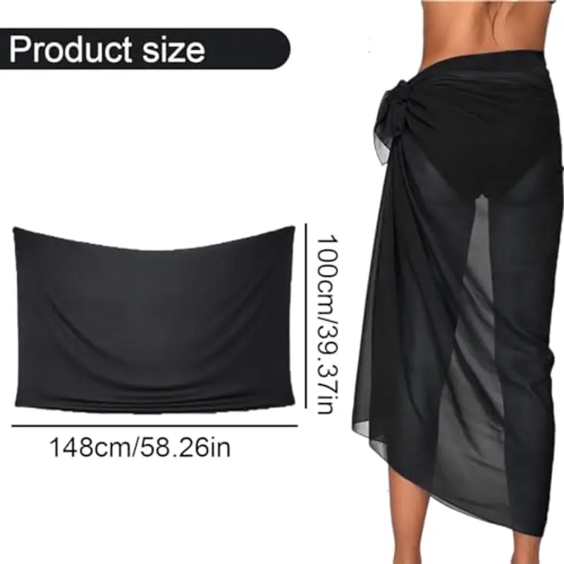 WUSJCOF Pareo da Spiaggia Multifunzionale da Donna, Donna Ragazza Sexy Copricostume da Spiaggia alla Moda con Gonna Sarong miniatura 2