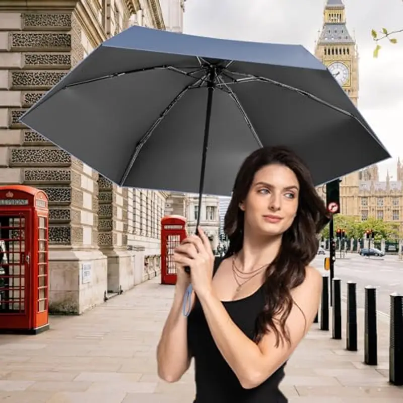 Wydexint Mini Ombrello, Ombrello Pioggia Pieghevole Da Viaggio, Ombrello Da Tasca, Ombrello Ultraleggero Portatile, Con miniatura 3