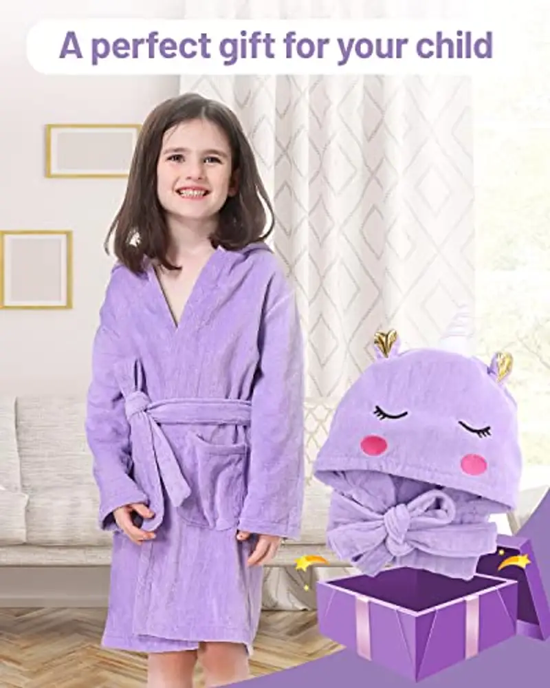 WYTbaby Accappatoio Bambini Personalizzato Accappatoio Bambino 100% Cotone Accappatoio Bambina Spugna Accappatoi Con miniatura 2