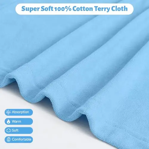 WYTbaby Accappatoio per bambini e bambine, 100% spugna di cotone, con cappuccio, accappatoio per bambini da 3 a 8 anni miniatura 3