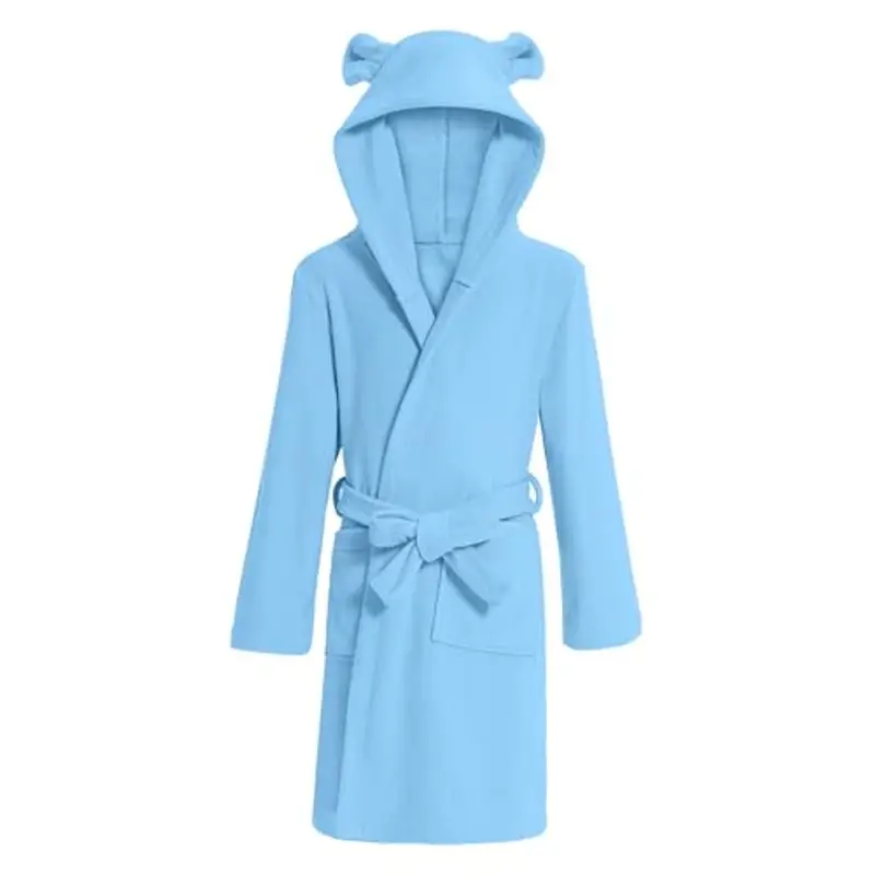 WYTbaby Accappatoio per bambini e bambine, 100% spugna di cotone, con cappuccio, accappatoio per bambini da 3 a 8 anni,