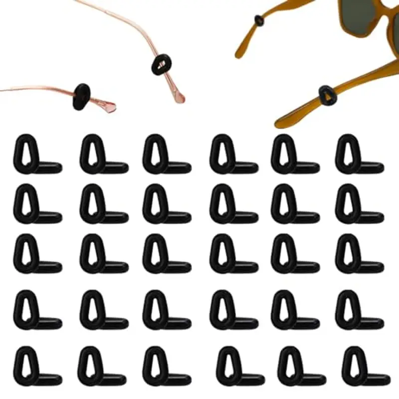 XENQITO 30 paia di Supporti per Occhiali in Silicone Antiscivolo per Occhiali Copri Aste Gommini Antiscivolo per Occhiali da Vista per Occhiali Cuscinetti Ferma Occhiali per Le Orecchie Ganci
