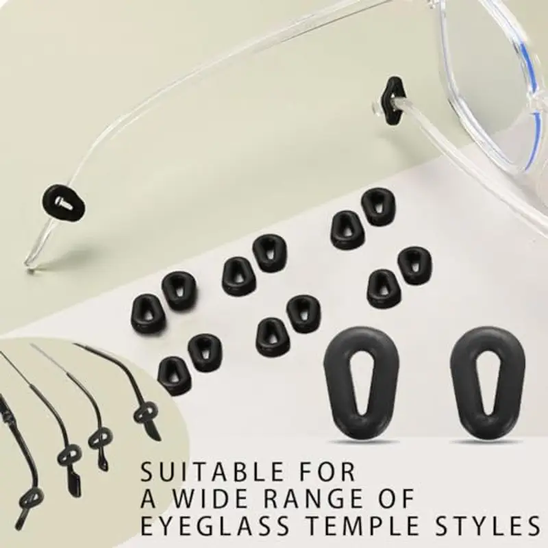 XENQITO 30 paia di Supporti per Occhiali in Silicone Antiscivolo per Occhiali Copri Aste Gommini Antiscivolo per Occhiali da Vista per Occhiali Cuscinetti Ferma Occhiali per Le Orecchie Ganci miniatura 3