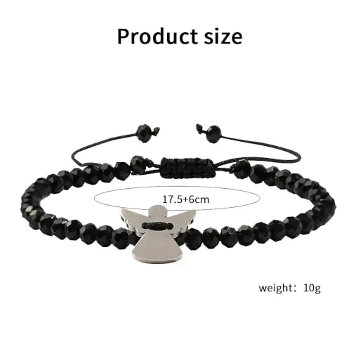 XFSRG Braccialetto Bambina Rosa Quarzo con Angelo Bracciale Ragazza Elegante e Delicato per Moda e Occasione Speciale miniatura 2