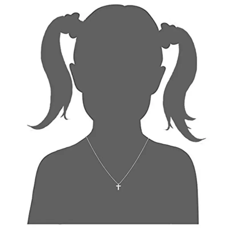 Xianli Wang Piccola Croce Pendente Semplice per Bambini Figli Piccola Collana in Acciaio Inossidabile miniatura 2