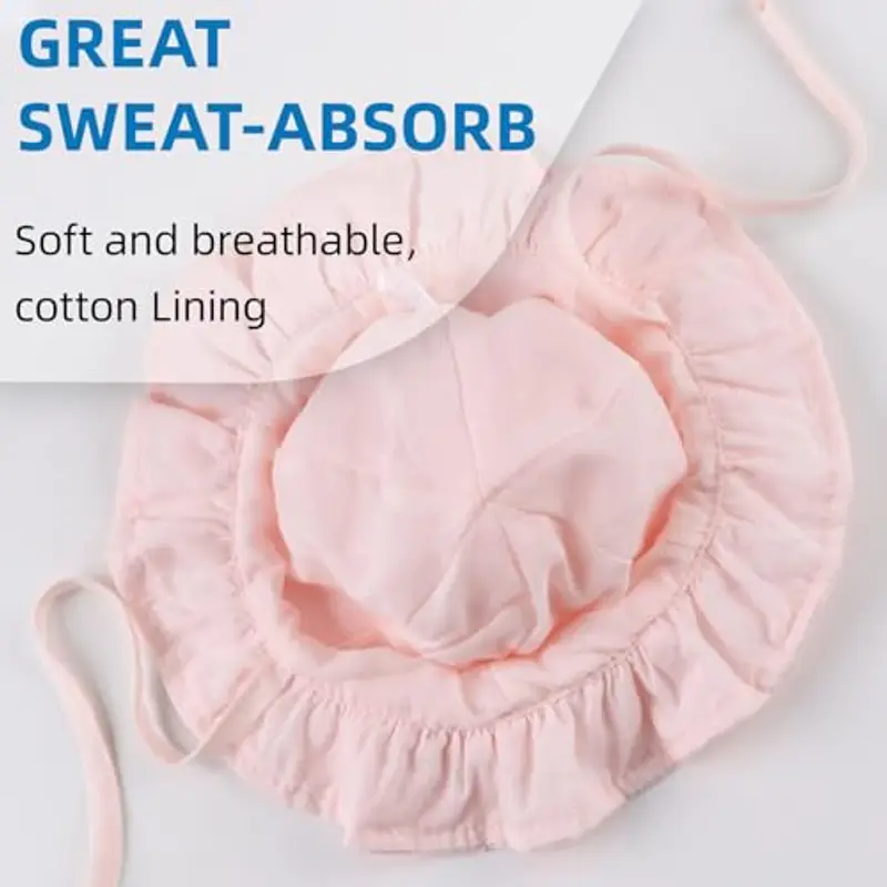 XIAOHAWANG Cappello da Sole per neonata con Fiori Ricamati, Cappello Estivo per Bambine Rosa 1-2 Anni miniatura 3