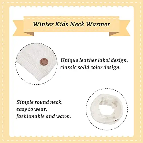 XIAOHAWANG Pianura Cotone Bambini Sciarpa Rotonda Inverno Ragazzi Ragazze Lavorato A Maglia Scaldacollo miniatura 3