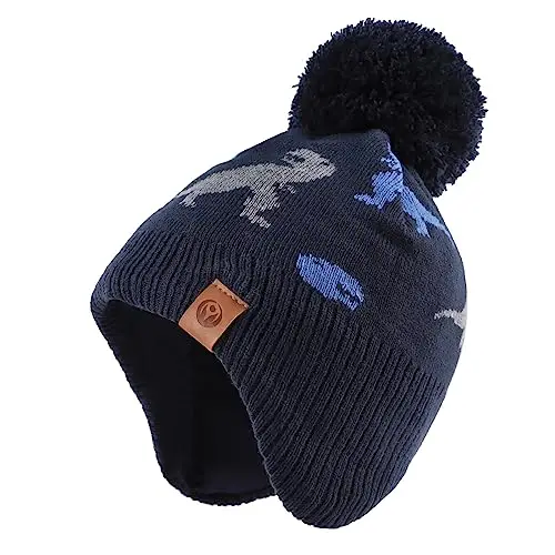 Xiaohawang - Set cappello e sciarpa dinosauro, completo cappelli invernali per bambino, ragazzo, ragazza, caldo