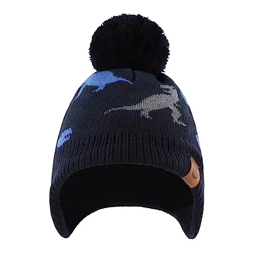 Xiaohawang - Set cappello e sciarpa dinosauro, completo cappelli invernali per bambino, ragazzo, ragazza, caldo miniatura 2