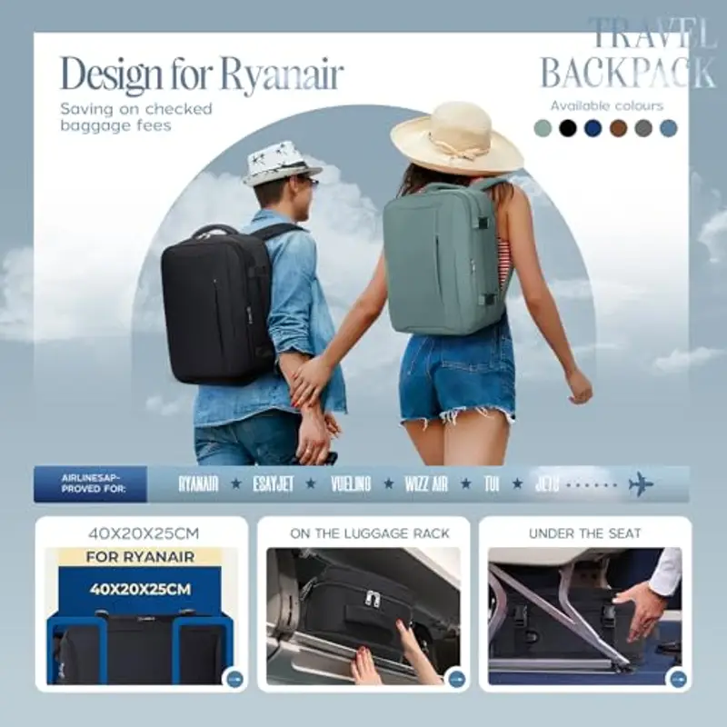 Xkdoai Zaino da viaggio Uomo Nero 786248 miniatura 2