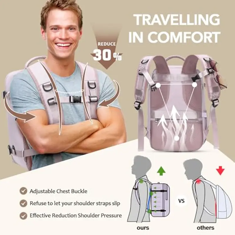 Xkdoai Zaino da viaggio Viola 786331 miniatura 3