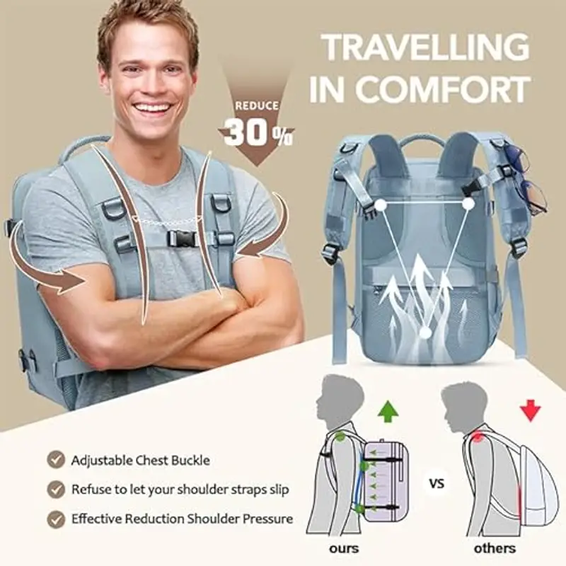 Xkdoai Zaino da viaggio Azzurro 2276516 miniatura 3