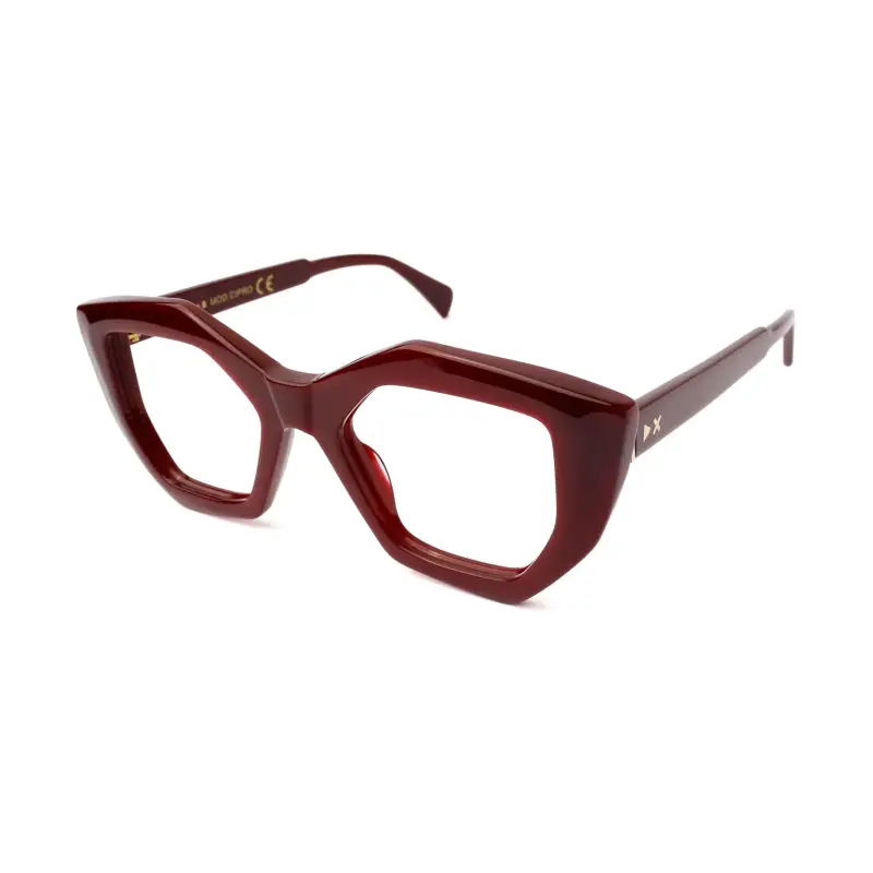 Donna Cipro Montature da vista Acetato Bordeaux Geometrica Anti-luce blu