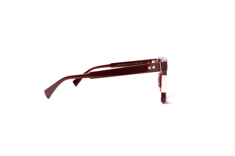 Donna Iraklia Montature da vista Acetato Bordeaux Squadrata Anti-luce blu miniatura 3