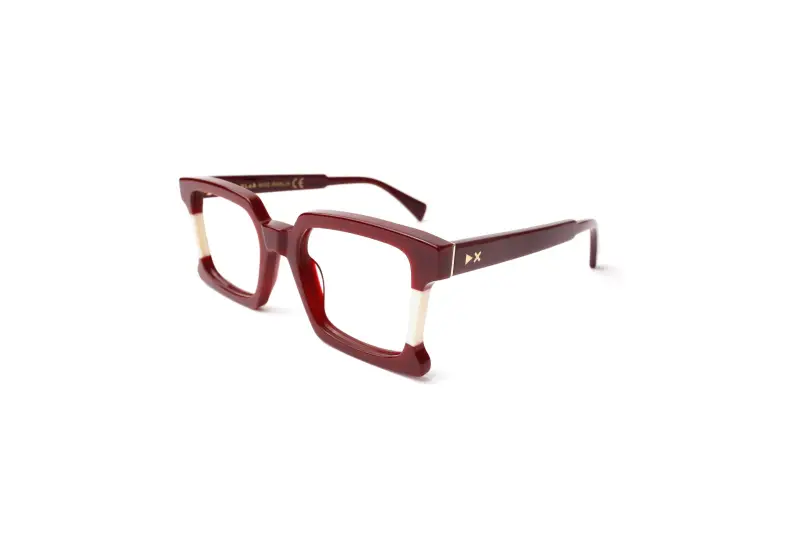 Donna Iraklia Montature da vista Acetato Bordeaux Squadrata Anti-luce blu