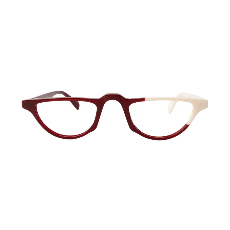 Donna Lesina Montature da vista Acetato Bordeaux Geometrica Anti-luce blu miniatura 2