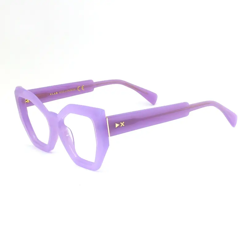 XLAB Donna LOMBOK Montature da vista Acetato Tartaruga opaco Grigio Cat Eye Fotocromatiche