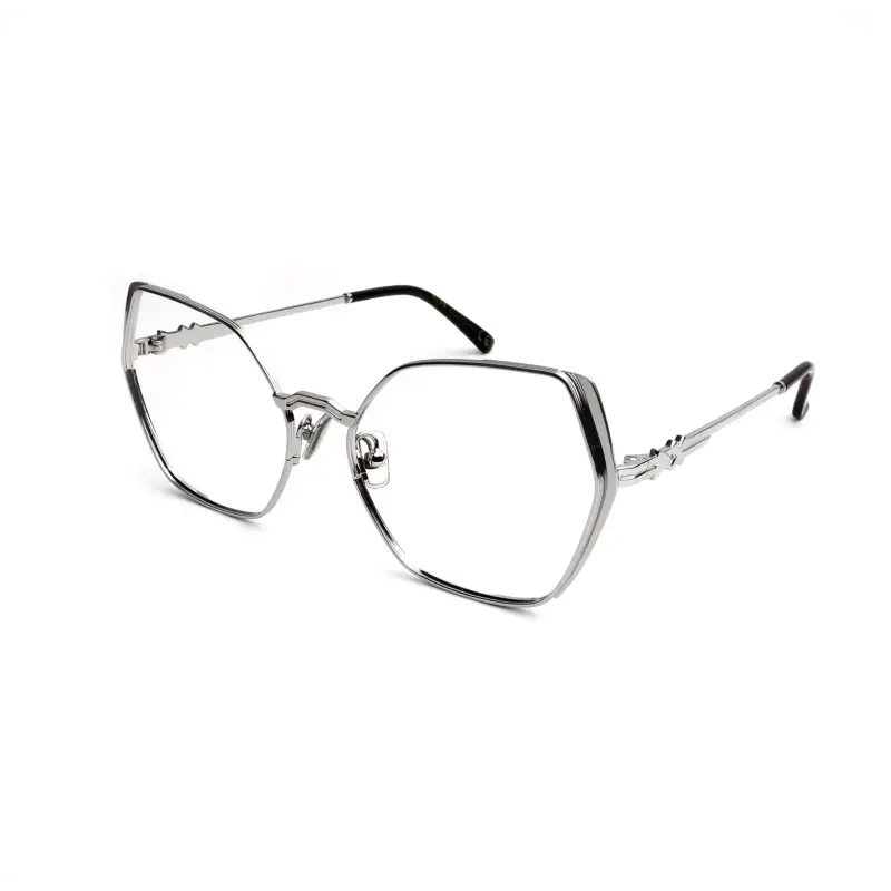 Donna Midway Montature da vista Metallo Argento Squadrata Anti-luce blu