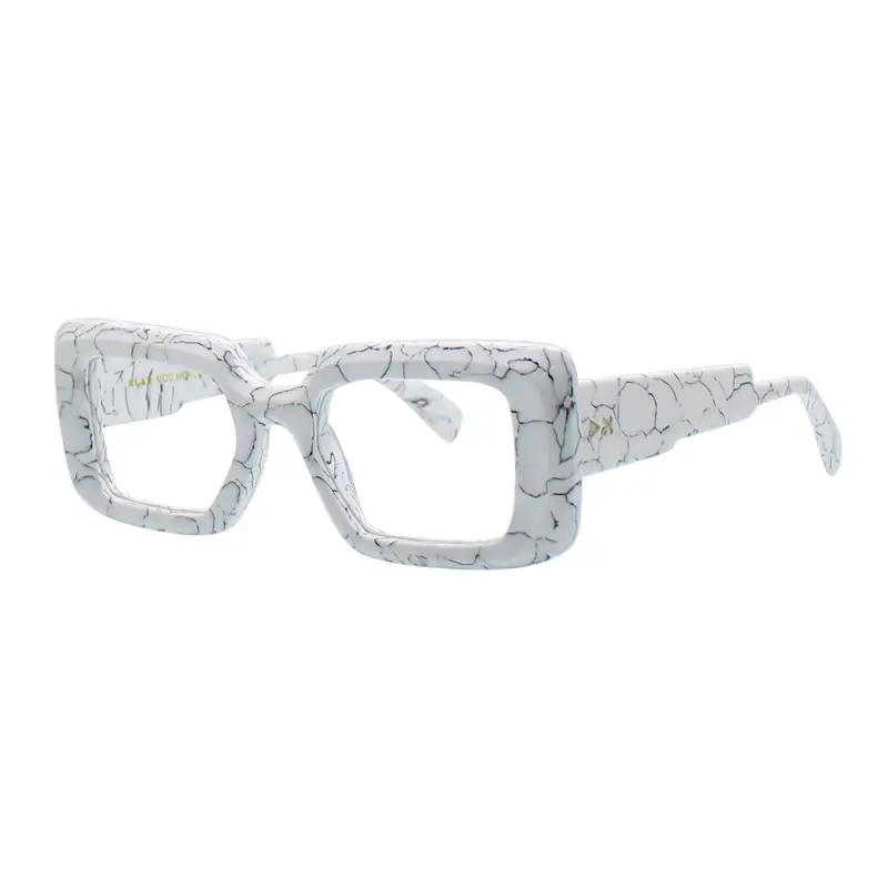 XLAB Donna MOKOIA Montature da vista Acetato Marmo Bianco  Squadrata Anti-luce blu