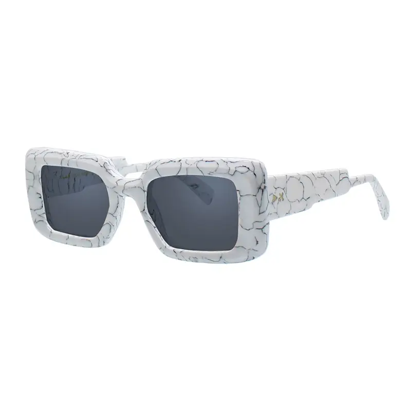 XLAB Donna MOKOIA Montature da vista Acetato Marmo Bianco Squadrata Anti-luce blu miniatura 3