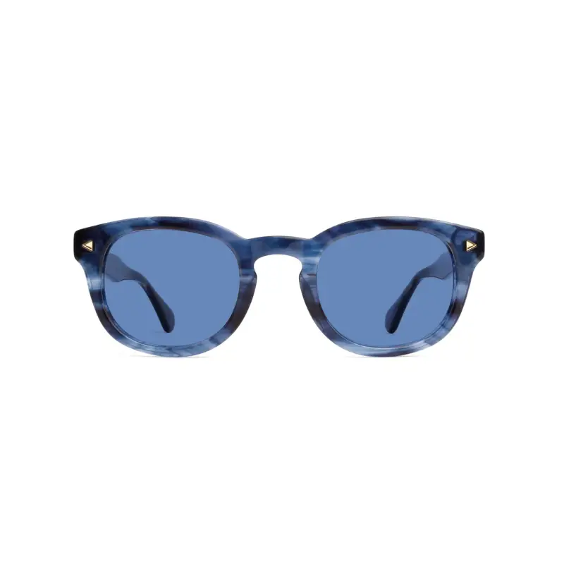 Unisex 8004 Occhiali da sole Acetato Nero Azzurro Pantos Polarizzata miniatura 2