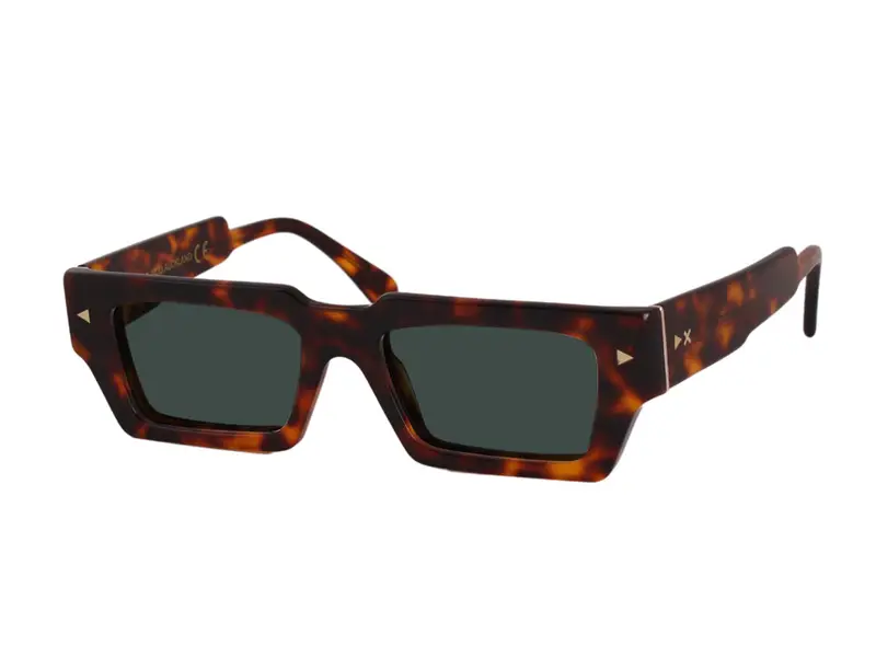 XLAB Unisex AUCKLAND Occhiali da sole Acetato Nero Fumo Squadrata Polarizzata