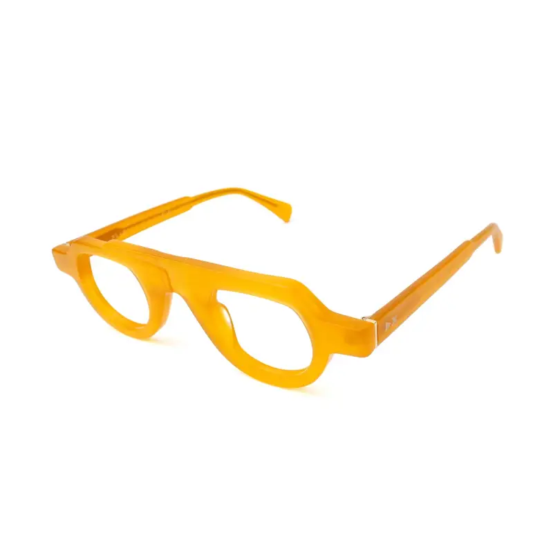 Unisex Borneo Montature da vista Acetato Giallo Rotonda Anti-luce blu