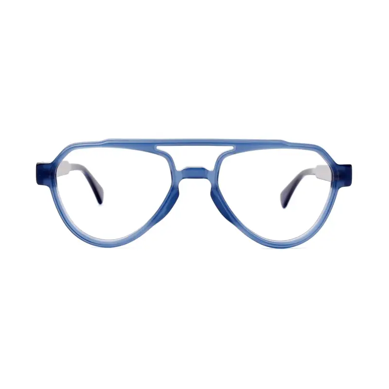 Unisex Canarie Montature da vista Acetato Blu Pilot Anti-luce blu miniatura 2