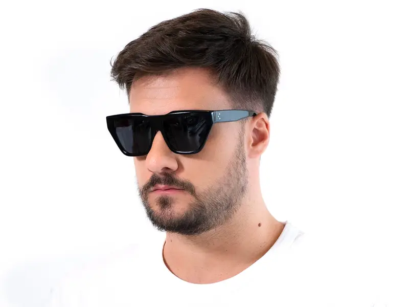 XLAB Unisex CAPRERA Occhiali da sole Acetato Tartaruga Marrone Oversize Polarizzata miniatura 2