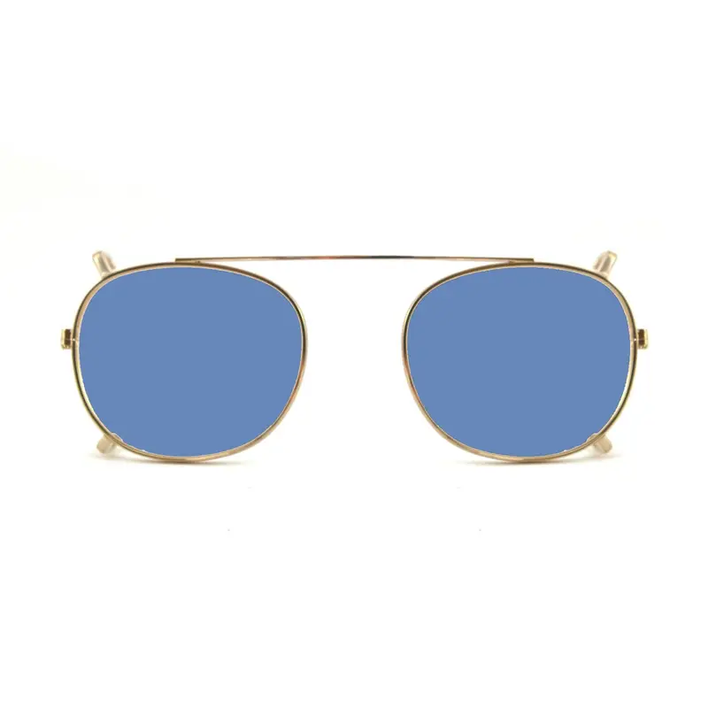 XLAB Unisex Clip-on 01 Oro/Azzurro polarizzato per 8004 stile moscot calibro 48mm Clip on Acetato Oro Azzurro Pantos Polarizzata