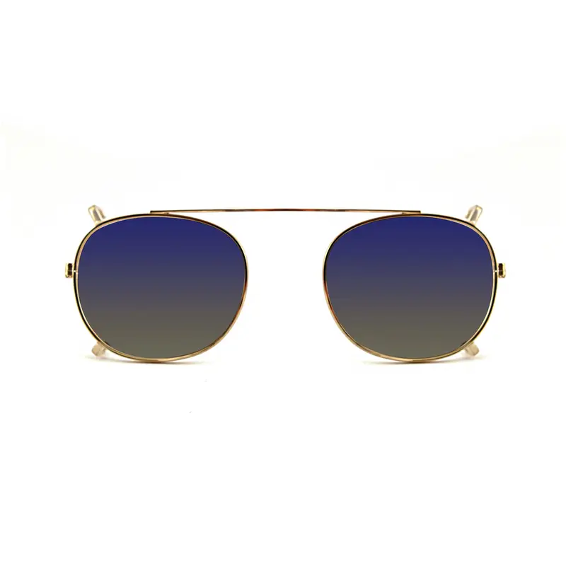 XLAB Unisex Clip-on 01 Oro/Cobalto fumo polarizzato per 8004 stile moscot calibro 48mm Clip on Acetato Oro Cobalto fumo Pantos Polarizzata
