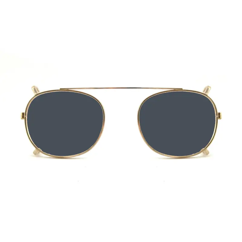 XLAB Unisex Clip-on 01 Oro/fumo polarizzato per 8004 stile moscot calibro 48mm Clip on Acetato Oro Fumo Pantos Polarizzata