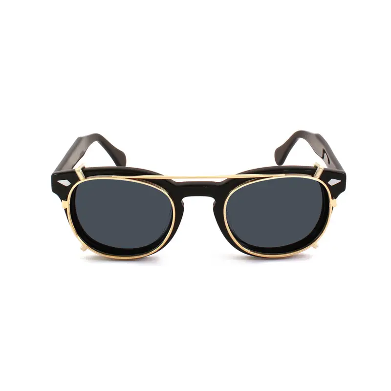 XLAB Unisex Clip-on 01 Oro/fumo polarizzato per 8004 stile moscot calibro 48mm Clip on Acetato Oro Fumo Pantos Polarizzata miniatura 2