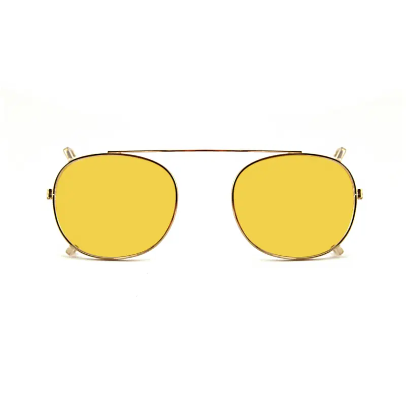 XLAB Unisex Clip-on 01 Oro/Giallo polarizzato per 8004 stile moscot calibro 48mm Clip on Acetato Oro Giallo Pantos Polarizzata