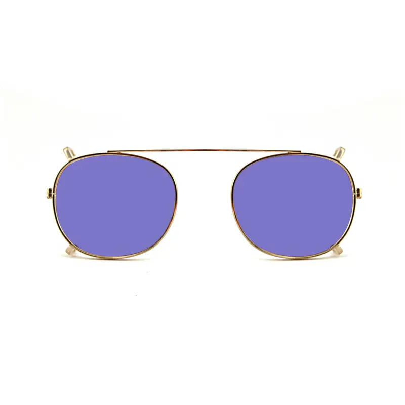 XLAB Unisex Clip-on 01 Oro/Lilla polarizzato per 8004 stile moscot calibro 48mm Clip on Acetato Oro Lilla Pantos Polarizzata