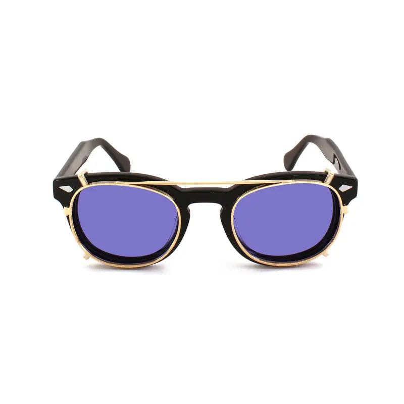 XLAB Unisex Clip-on 01 Oro/Lilla polarizzato per 8004 stile moscot calibro 48mm Clip on Acetato Oro Lilla Pantos Polarizzata miniatura 2