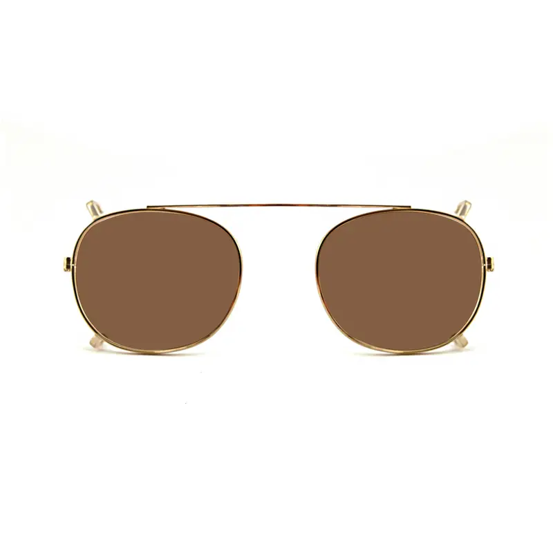 XLAB Unisex Clip-on 01 Oro/Marrone polarizzato per 8004 stile moscot calibro 48mm Clip on Acetato Oro Marrone Pantos Polarizzata