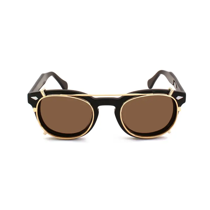 XLAB Unisex Clip-on 01 Oro/Marrone polarizzato per 8004 stile moscot calibro 48mm Clip on Acetato Oro Marrone Pantos Polarizzata miniatura 2