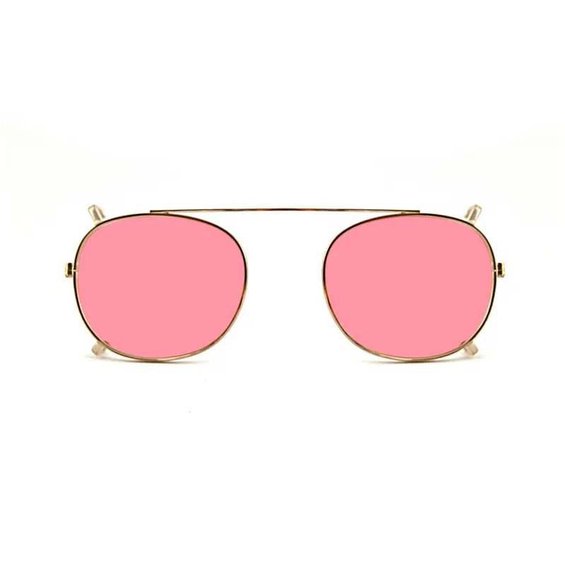 XLAB Unisex Clip-on 01 Oro/Rosa polarizzato per 8004 stile moscot calibro 48mm Clip on Acetato Oro Rosa Pantos Polarizzata