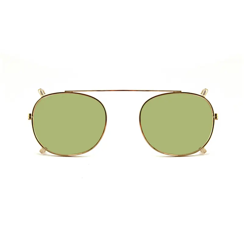 XLAB Unisex Clip-on 01 Oro/Verde polarizzato per 8004 stile moscot calibro 48mm Clip on Acetato Oro Verde Pantos Polarizzata